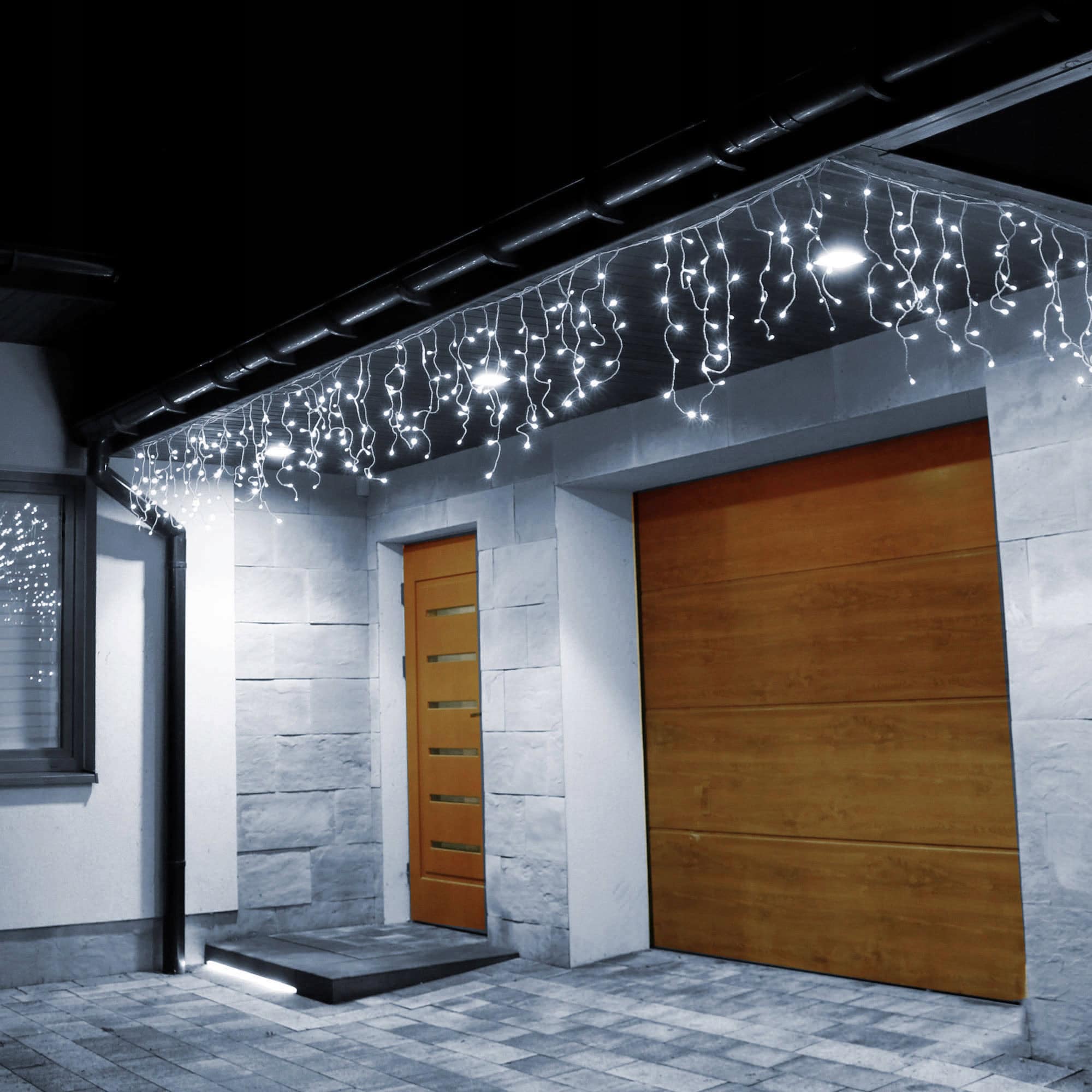1-9-3 Ghirlanda luminoasa tip perdea 500 LED-uri, 20m, pentru interior/exterior, iluminare alb, cu telecomanda Mob360 - imagine 1