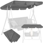 Husa din panza pentru leagan de gradina mare, viziera acoperis, 220x115 cm, gri Mob360 - imagine 2