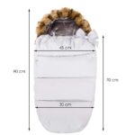Sac iarna de bebelusi pentru carucior, marime universala, 90x45cm, gri Mob360 - imagine 3