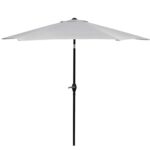 Umbrela terasa gradina, cu manivela si inclinare, diametru 260cm, gri Mob360