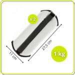 Greutati pentru incheietura mainii si glezna 2x1 kg, neopren si nisip fier, 28x11 cm, gri Mob360 - imagine 2