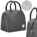Geanta frigorifica cu izolatie termica pentru mancare, 21x10x23cm, gri Mob360 - imagine 2