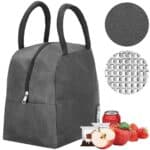 Geanta frigorifica cu izolatie termica pentru mancare, 21x10x23cm, gri Mob360 - imagine 4