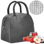 Geanta frigorifica cu izolatie termica pentru mancare, 21x10x23cm, gri Mob360 - imagine 8