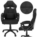 Scaun de birou ergonomic cu reglaj pe inaltime, functie de balans si perna lombara, 59x52x125 cm, negru Mob360 - imagine 4