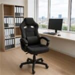 Scaun de birou ergonomic cu reglaj pe inaltime, functie de balans si perna lombara, 59x52x125 cm, negru Mob360 - imagine 8