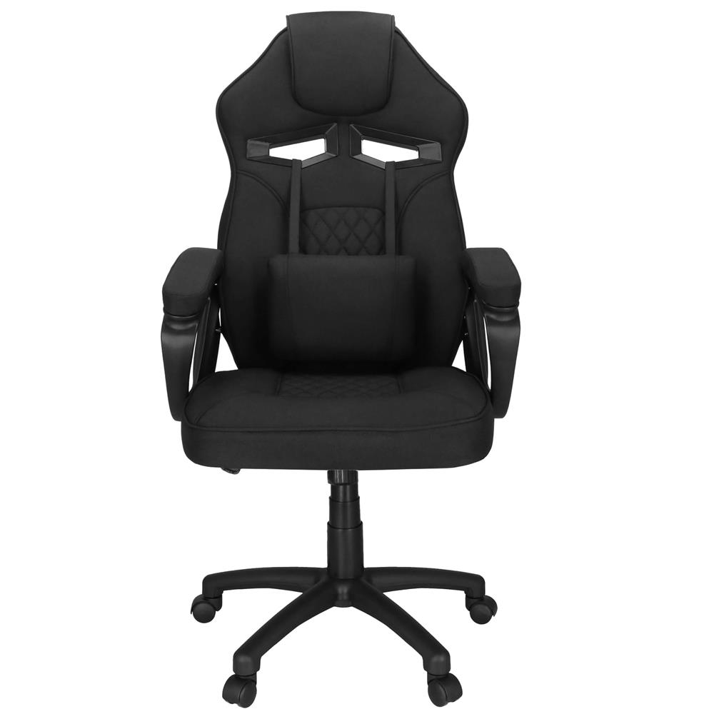 182389-hf0036-fotel-biurowy_M1 Scaun de birou ergonomic cu reglaj pe inaltime, functie de balans si perna lombara, 59x52x125 cm, negru Mob360 - imagine 1