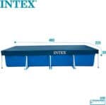 Prelata rectangulara pentru piscina Intex 28039, 450x220xH20 cm, PVC, bleumarin Mob360 - imagine 2
