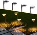 Lampa solara de gradina, pentru iluminare alee, cu proiectie pe sol, 11x9x39cm Mob360 - imagine 2