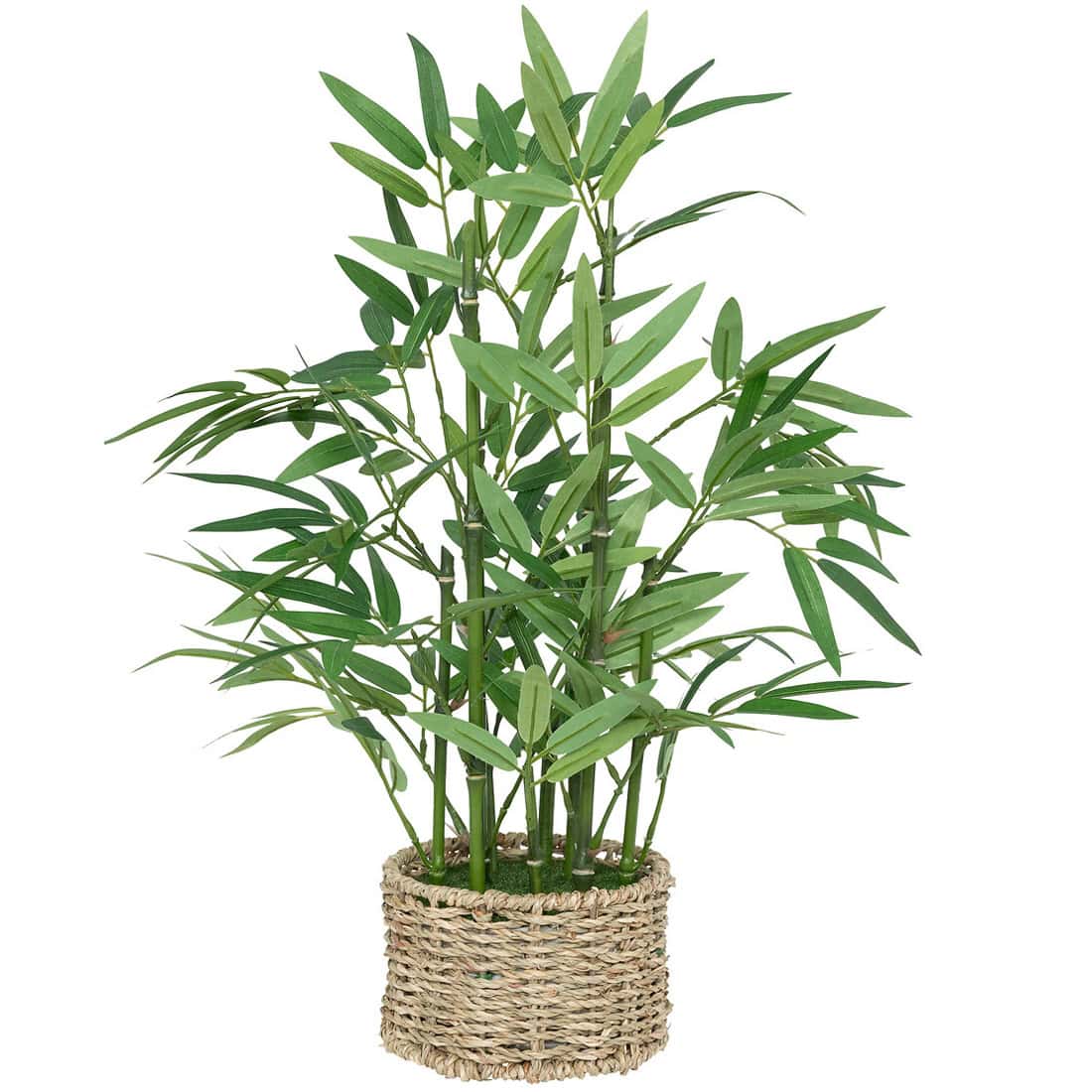 204209-3 Planta artificiala Atmosphera bambus cu ghiveci natural, 46 cm, verde Mob360 - imagine 1