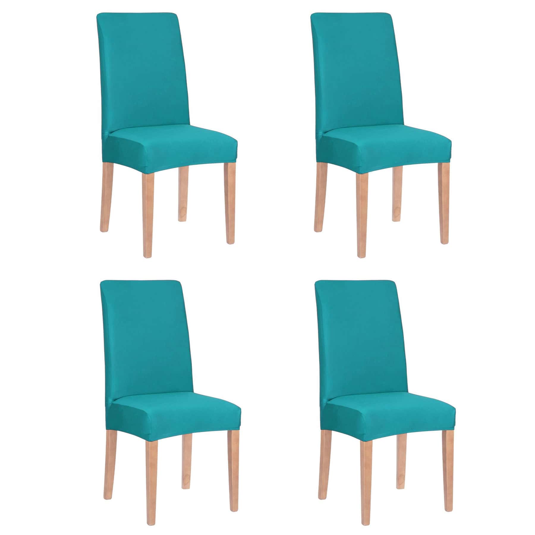 23 Set 4 huse universale pentru scaun, marime universala, poliester si spandex, 45 cm x 60 cm, albastru marin Mob360 - imagine 1