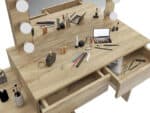 Masa de toaleta si machiaj Adele cu 5 sertare si oglinda 12 LED, 113x47x142 cm, craft Mob360 - imagine 3