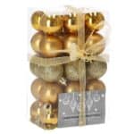 Set globuri de Craciun, 30 bucati, 3 modele, 3cm, auriu Mob360