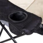 Scaun pliabil camping sau pescuit Premium, cu suport pahar, crem si negru Mob360 - imagine 4