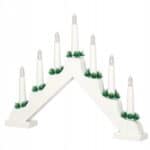 Lumanari decorative de Craciun, stand de lemn, 7 becuri tip LED, culoare alba Mob360 - imagine 8
