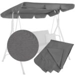 Husa din panza pentru leagan de gradina mare, viziera acoperis, 220x115 cm, gri Mob360 - imagine 5