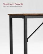 VASAGLE Birou cu cadru din otel, 50x100x75 cm, industrial, maro Mob360 - imagine 6