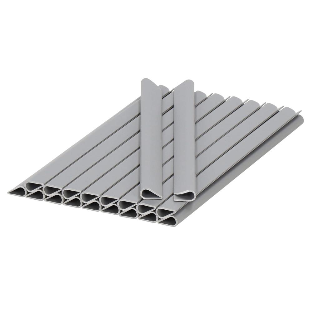 6-20 Set 20 cleme pentru panou de gard pentru intimitate in gradina, gri Mob360 - imagine 1