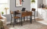 VASAGLE Masa de bucatarie sau living, extensibila, pentru spatii mici, stil industrial, 75x78x85/120cm, maro Mob360 - imagine 6