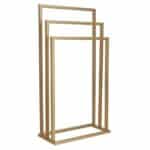 Suport metalic de baie pentru prosoape, cu 3 standuri, 86 cm, auriu mat Mob360