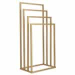 Suport metalic de baie pentru prosoape, cu 4 standuri, 96 cm, auriu mat Mob360