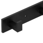 Cuier de baie pentru prosoape cu 2 sisteme instalare, aluminiu, 3 agatatori, 25x4cm, negru Mob360 - imagine 6