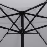 Umbrela terasa gradina, cu manivela si inclinare, diametru 260cm, gri Mob360 - imagine 7