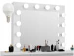 Masa de toaleta si machiaj Adele cu 5 sertare si oglinda 12 LED, 113x47x142 cm, craft Mob360 - imagine 6