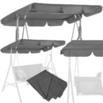 Husa din panza pentru leagan de gradina mare, viziera acoperis, 220x115 cm, gri Mob360 - imagine 6