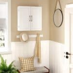 VASAGLE Dulap de baie de perete, cu 2 rafturi reglabile, stil scandinav, 60x18x60cm, alb mat Mob360 - imagine 7