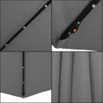 Umbrela de gradina cu brat lateral banana, iluminare LED, cu husa, 300cm, gri Mob360 - imagine 8