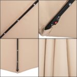 Umbrela de gradina cu brat lateral banana, iluminare LED, cu husa, 300cm, crem Mob360 - imagine 7