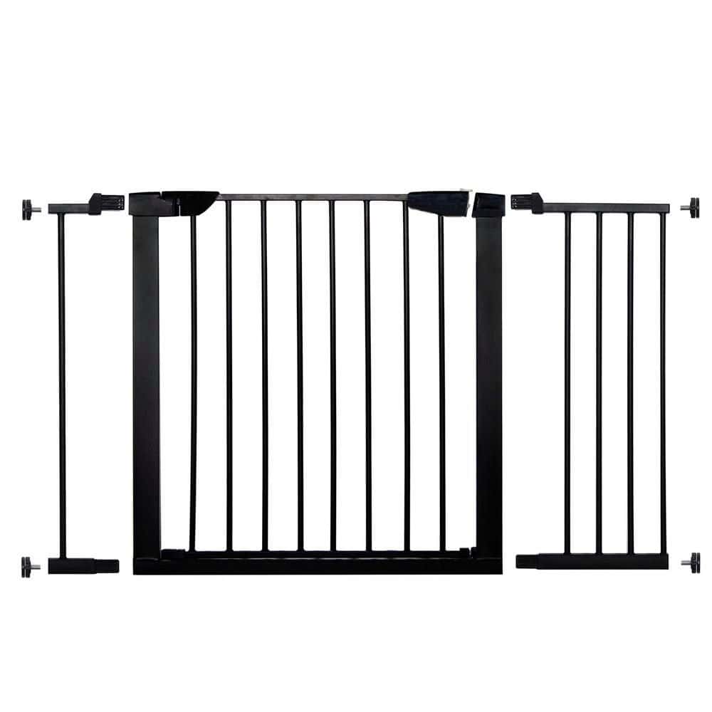 7ppoo Poarta de siguranta Safety Gate pentru scari, ajustabila 110-117 cm, din otel, neagra Mob360 - imagine 1