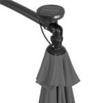 Umbrela de gradina cu brat lateral banana, iluminare LED, cu husa, 300cm, gri Mob360 - imagine 9