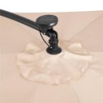 Umbrela de gradina cu brat lateral banana, iluminare LED, cu husa, 300cm, crem Mob360 - imagine 9