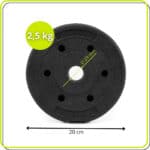 Disc greutate haltera, 2,5 kg, umplutura bitumica, invelist PP, 29 mm, negru Mob360 - imagine 6