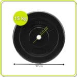 Disc greutate haltera 15 kg, 31 mm, compozit bitumic, PP, 37x7 cm, negru Mob360 - imagine 6