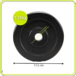 Disc greutate haltera 1,25 kg, 31 mm, compozit bitumic, PP, 18x3 cm, negru Mob360 - imagine 6