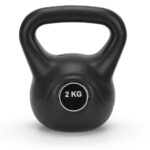 Kettlebell 2 kg, bitum cu invelis rezistent ABS, 19x16 cm, negru Mob360