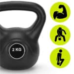 Kettlebell 2 kg, bitum cu invelis rezistent ABS, 19x16 cm, negru Mob360 - imagine 8