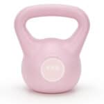 Kettlebell 4 kg, bitum cu invelis rezistent ABS, 18x21 cm, roz Mob360