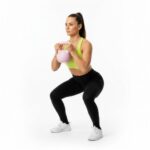 Kettlebell 4 kg, bitum cu invelis rezistent ABS, 18x21 cm, roz Mob360 - imagine 6