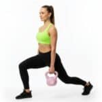 Kettlebell 4 kg, bitum cu invelis rezistent ABS, 18x21 cm, roz Mob360 - imagine 7