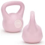 Kettlebell 4 kg, bitum cu invelis rezistent ABS, 18x21 cm, roz Mob360 - imagine 8