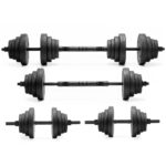 Set gantere si bara ajustabila 40 kg, 16 discuri, conector metalic cu spuma, negru Mob360 - imagine 6