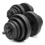 Set gantere si bara ajustabila 40 kg, 16 discuri, conector metalic cu spuma, negru Mob360 - imagine 2