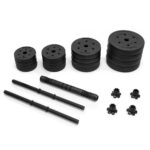 Set gantere si bara ajustabila 40 kg, 16 discuri, conector metalic cu spuma, negru Mob360 - imagine 7