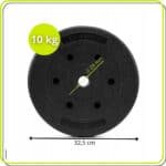 Disc greutate haltera, 10 kg, umplutura bitumica, invelist PP, 29 mm, negru Mob360 - imagine 2
