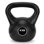 Kettlebell 6 kg, bitum cu invelis rezistent ABS, 24x21 cm, negru Mob360