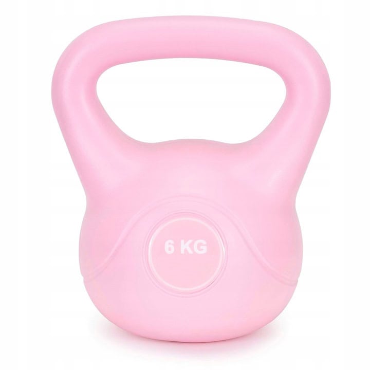 ACT0090-6 Kettlebell 6 kg, bitum cu invelis rezistent ABS, 21x24 cm, roz Mob360 - imagine 1